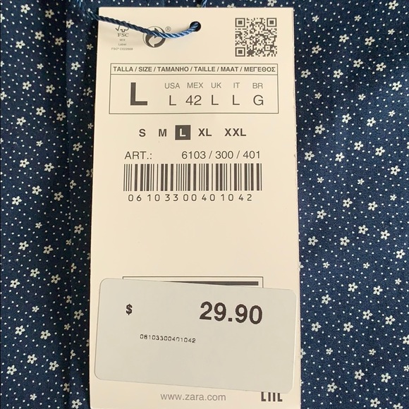 Men’s Zara Dress Shirt, Exclusive Print edition, L - Picture 4 of 6